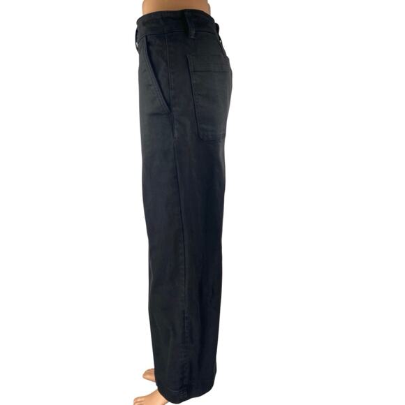 Everlane Women's Black High Rise Baggy Cropped Wide Leg Denim Jeans Pants Size 4 - Picture 2 of 5